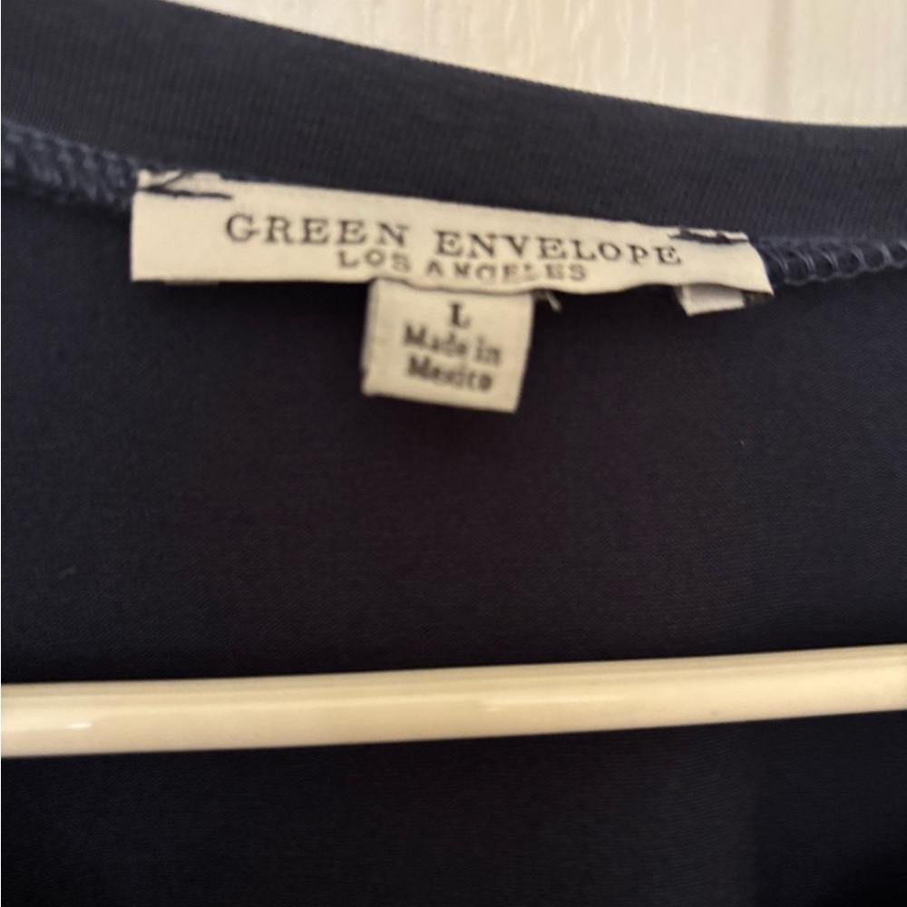 Green Envelope Button-Down Top, Like New - image 2